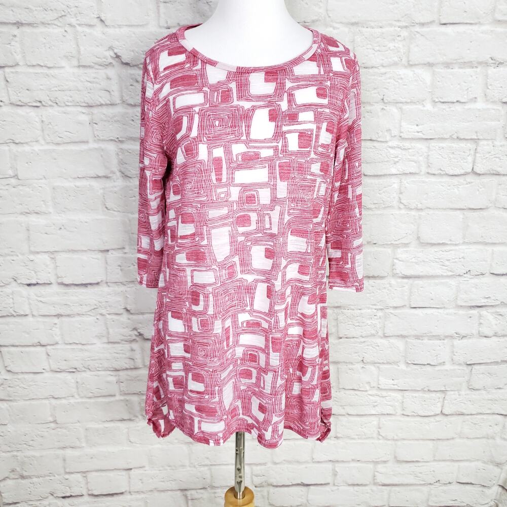 Cut Loose 3/4 Sleeve Printed T-shirt Wildberry S